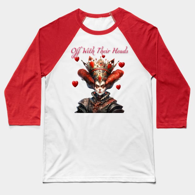 Queen of Hearts Baseball T-Shirt by tfortwo